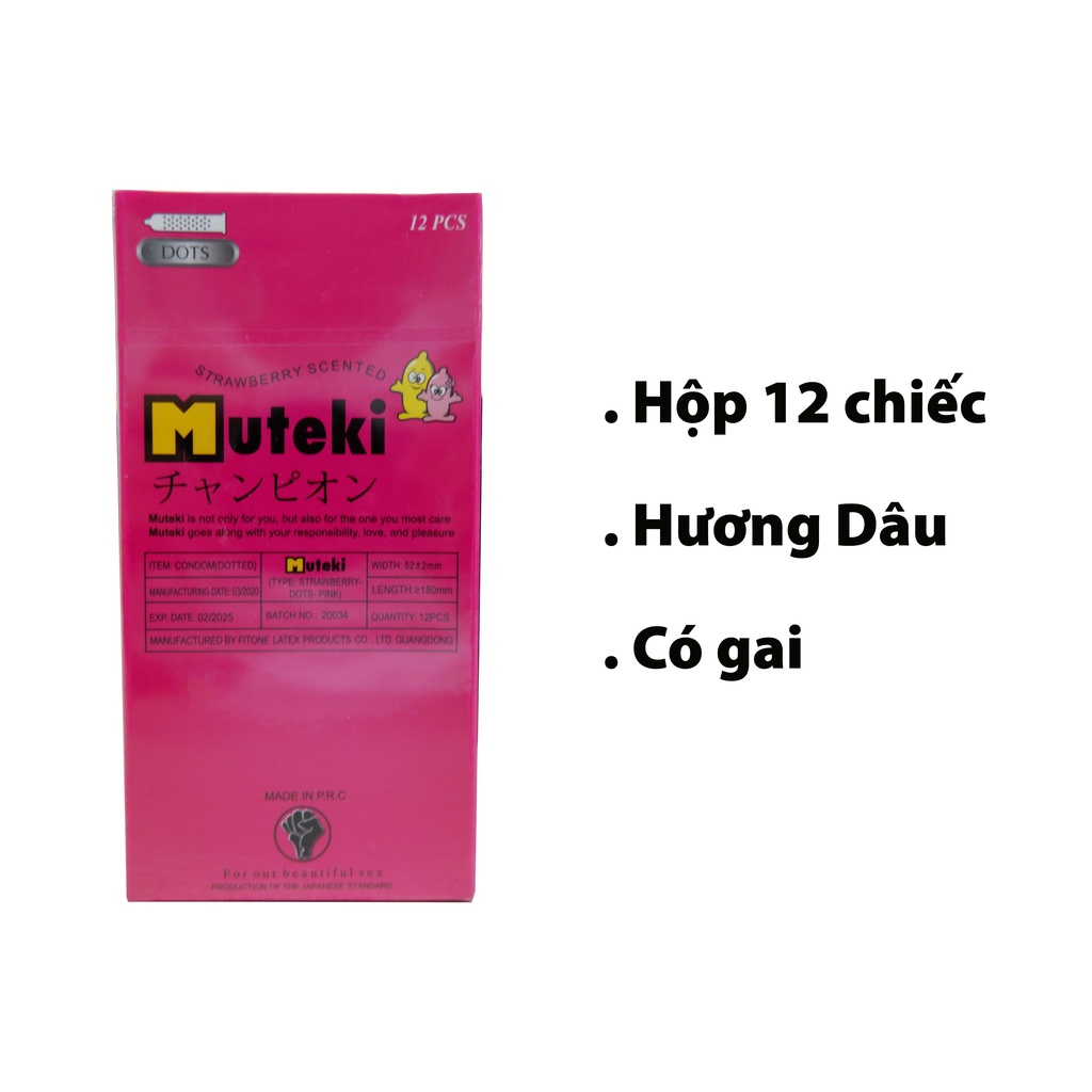 Bao cao su Muteki - gân - hộp 12c