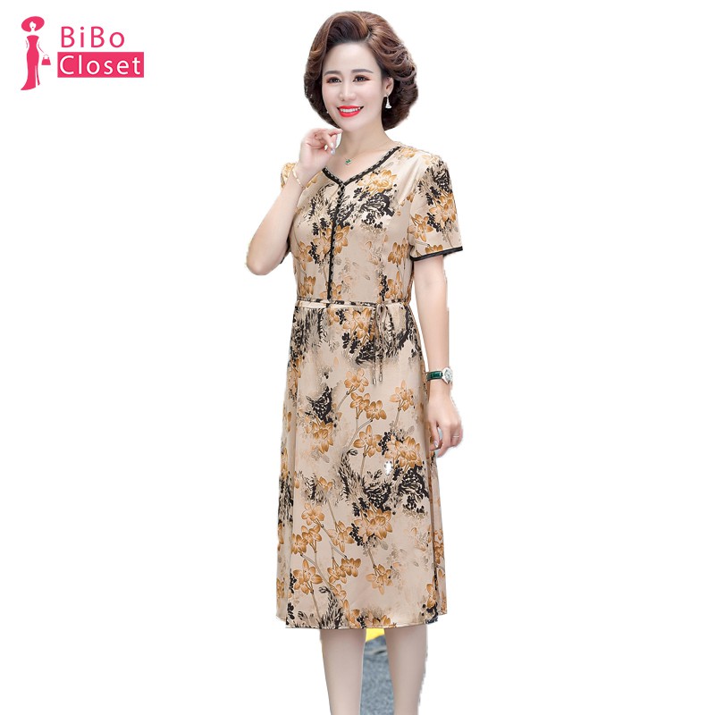 #C6051 VÁY VOAN LỤA HỌA TIẾT HOA CHO NGƯỜI TRUNG TUỔI, MẪU MỚI HOT NHẤT 2021, CHẤT VẢI CỰC THOÁNG MÁT