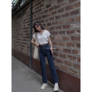 Áo Croptop Len cổ Polo Bazic one