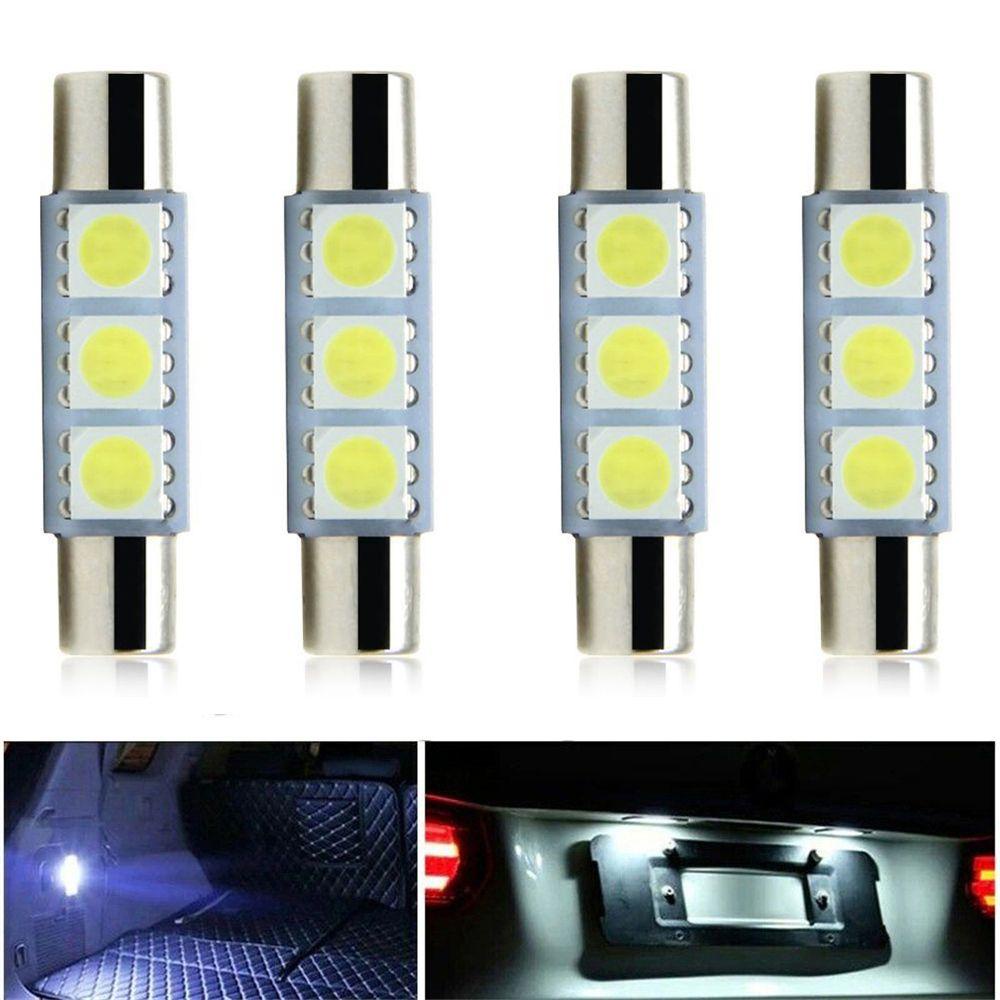 Set 4 Đèn LED Đọc Sách Ánh Sáng Trắng 5050 3SMD COB 31MM Dành Cho Ô Tô