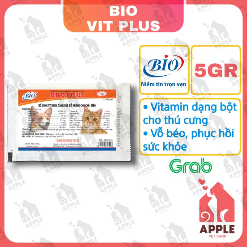 [BIO-VIT PLUS] [5GR] Vitamin cao cấp dành cho thú cưng