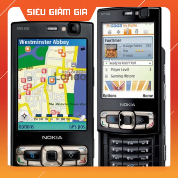 SALE SỐC Điện Thoại Nắp Trượt Nokia N95 8G Chính Hãng Có WiFi 3G Bảo Hành Uy Tín SALE SỐC