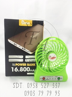 Quạt sạc tích điện mini 3 tốc độ gió tặng kèm 1 pin + 1 dây cáp sạc giá rẻ