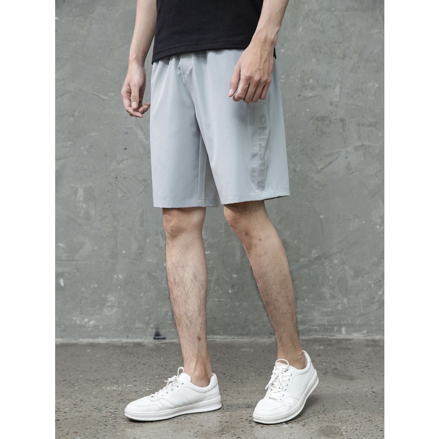 Quần short gió nam ARISTINO cạp chun dây rút chữ aristino dọc quần reguler Aso023s1