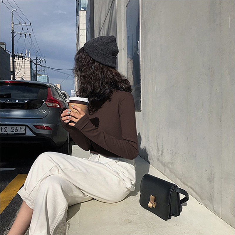 Net celebrity ins high neck bottoming shirt women's autumn and winter 2021 early autumn new jacket with long-sleeved t-s | BigBuy360 - bigbuy360.vn