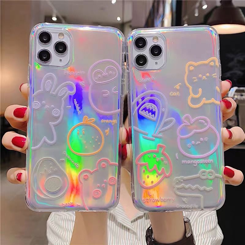 Ốp điện thoại silicone trong suốt họa tiết đa dạng thời trang thích hợp cho Iphone 11pro X Se2 Xr 7 8plus Xsmax 6s