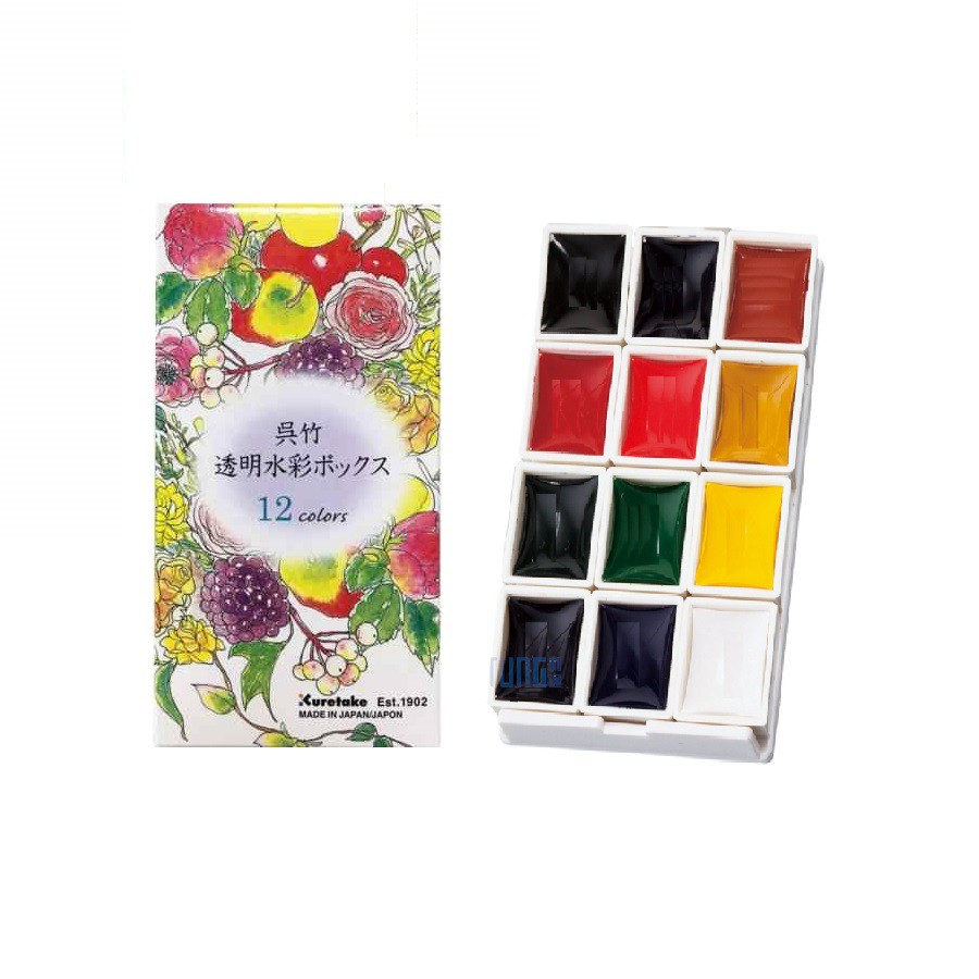 Màu nước Kuretake watercolour set 12 màu