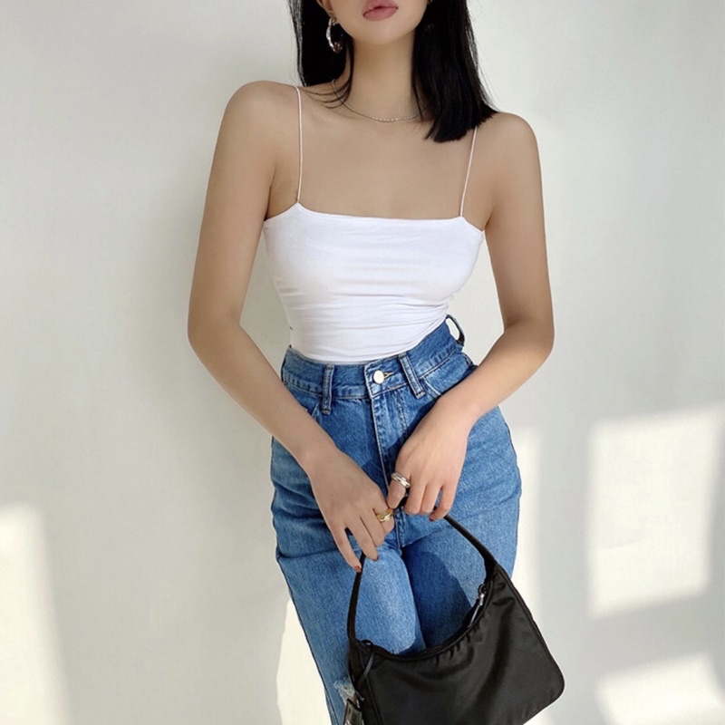 Bodysuit 2 dây thun dẻo 2 lớp