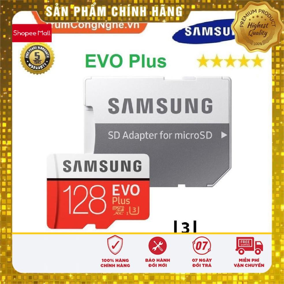 Thẻ nhớ Samsung Evo Plus U3 class10 4K 100Mb/s 128GB + Kèm Apdater