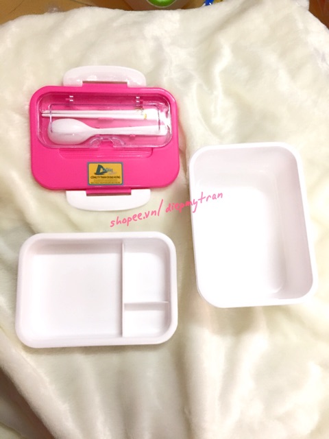 Hộp cơm 2 tầng nhiều ngăn kèm muỗng đũa | BigBuy360 - bigbuy360.vn