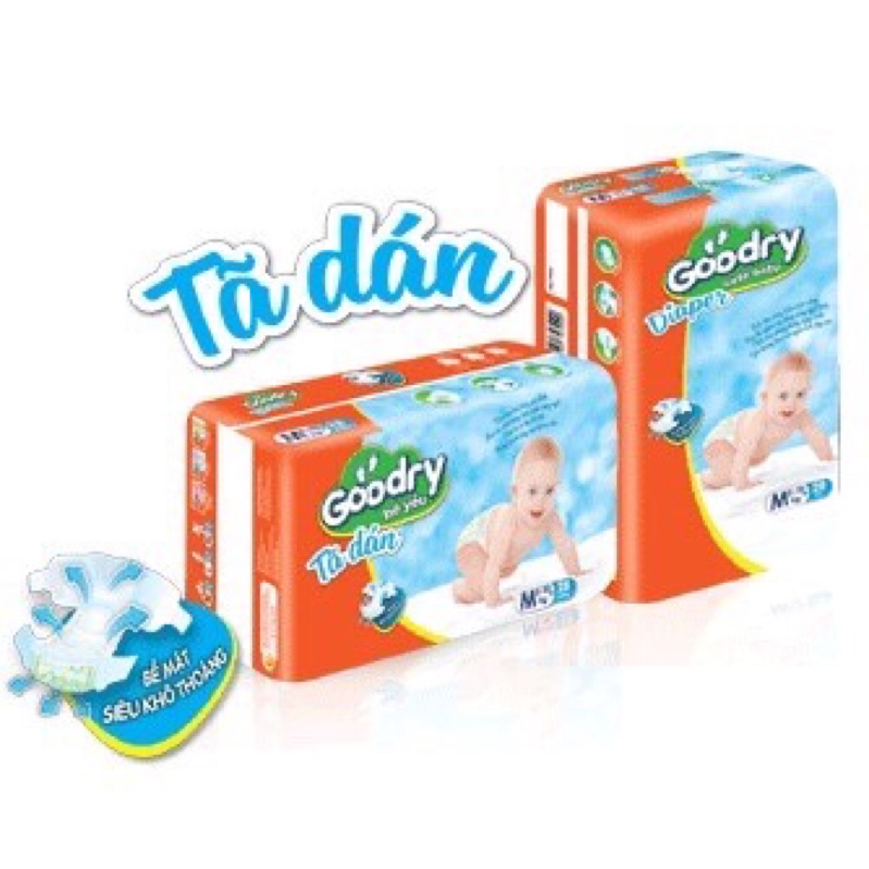 Tã dán Goodry bề mặt siêu khô thoáng S46,M42,L38,Xl34