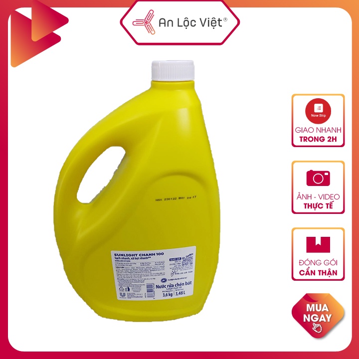 Nước rửa chén Sunlight chai 725ml - can 3.6kg - hương chanh