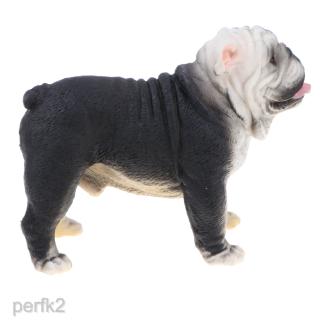 Emulation Black British Bulldog Toy Plastic Animal Model for Kids Home Decor