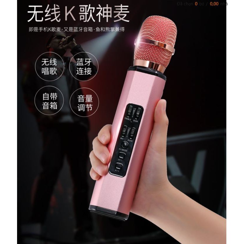 Micro Kèm Loa Bluetooth Hát Karaoke K6