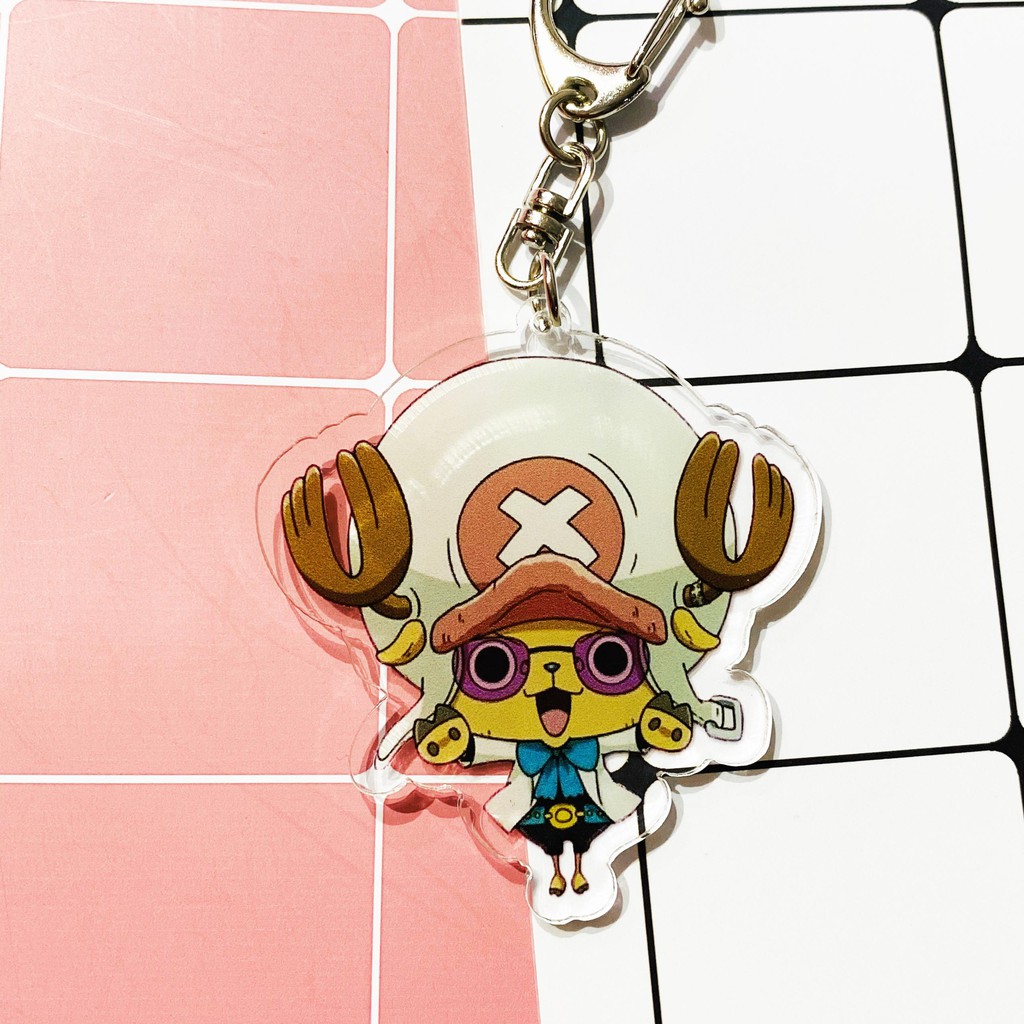 ( Mica trong acrylic ) Móc khóa One Piece Đảo Hải Tặc Chopper quà tặng xinh xắn dễ thương in hình anime chibi