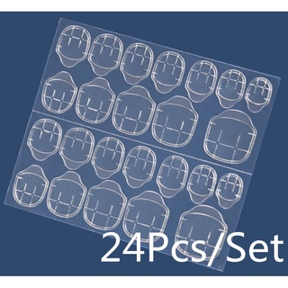 Bộ 24 Miếng Dán Móng Tay Trong Suốt Siêu Mỏng Chống Thấm Nước