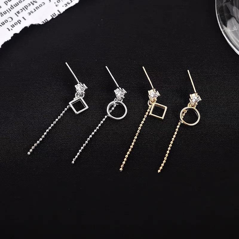 Bông tai hình học dáng dài nhẹ nhàng xinh xắn