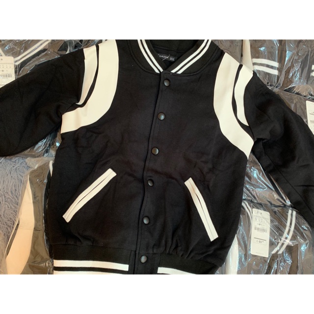 Áo bomber nỉ đáp da