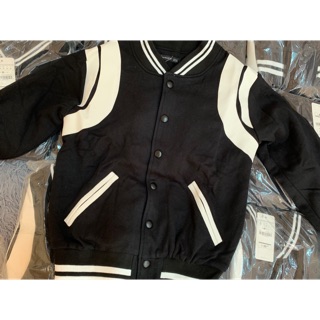 Áo bomber nỉ đáp da