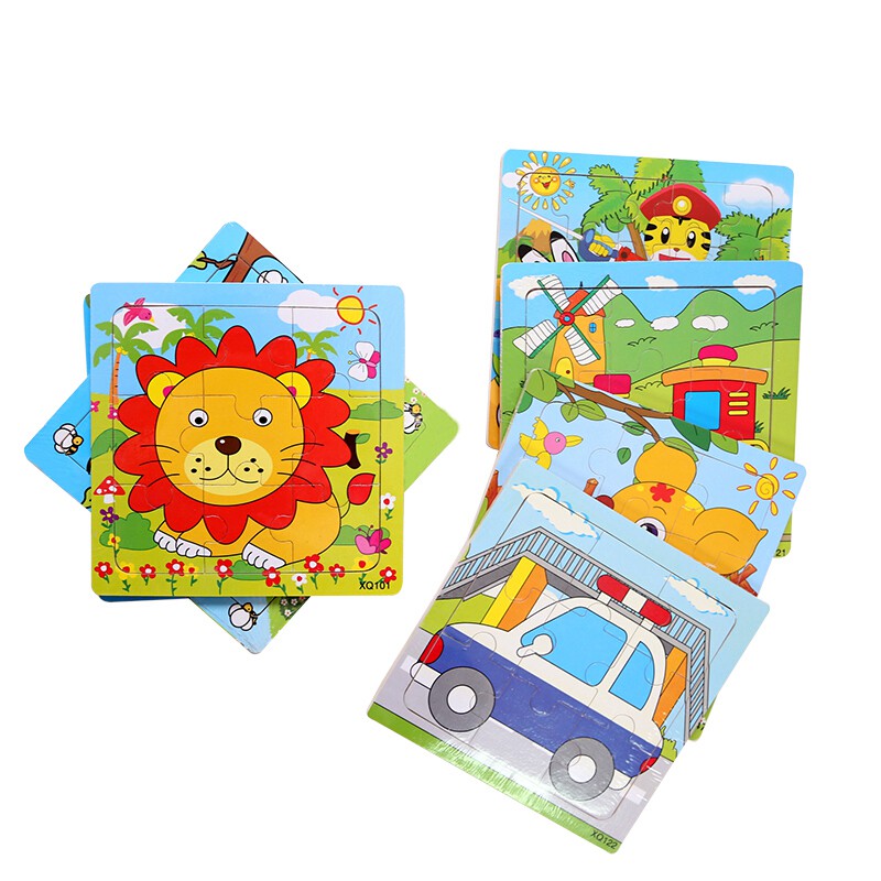 Combo 5 Tranh Ghép Gỗ 2D Benrikids Chủ Đề Động Vật Phương Tiện Giao Thông(Ngẫu Nhiên)