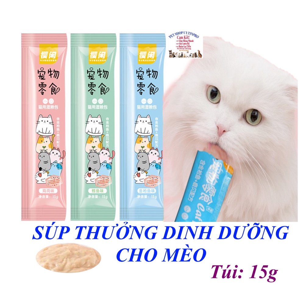 Súp thưởng cho Mèo mọi lứa tuổi Shizuka Thanh 15g Bổ sung dinh dưỡng, bổ sung vitamin, Thơm ngon, Bổ dưỡng