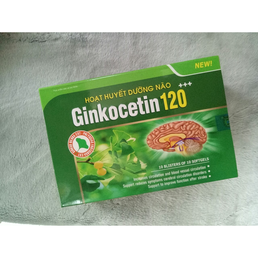 HOẠT HUYẾT DƯỠNG NÃO GINKOCETIN 120++ - HỖ TRỢ GIẢM ĐAU ĐẦU VẬN MẠCH, GIẢM CÁC TRIỆU CHỨNG RỐI LOẠN TIỀN ĐÌNH, MẤT NGỦ