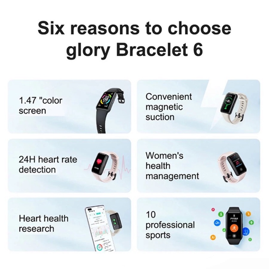 Vòng Đeo Tay Thông Minh Huawei Honor Band 6 có tiếng việt Theo dõi nồng độ Oxy trong máu SPO2