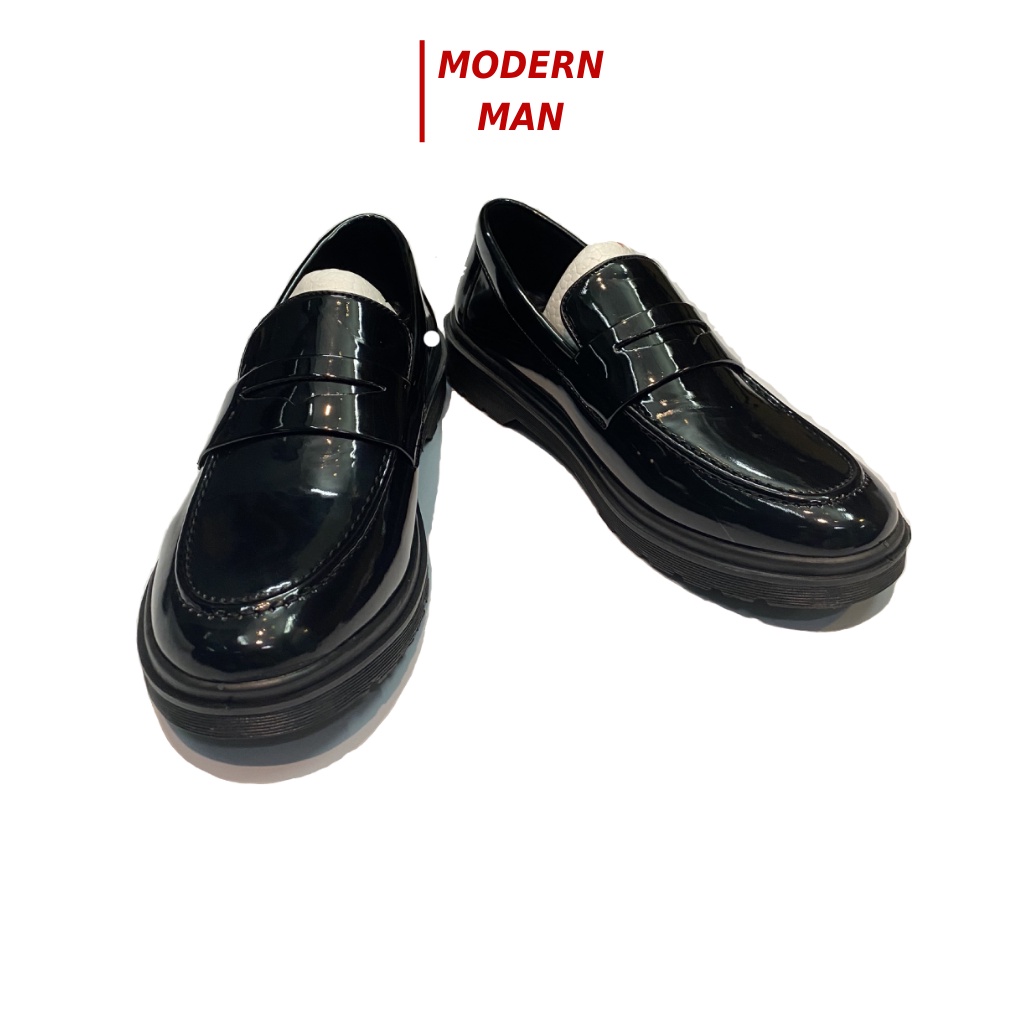 Giày Penny Loafer Da Bóng Đế Kếp Form Fit