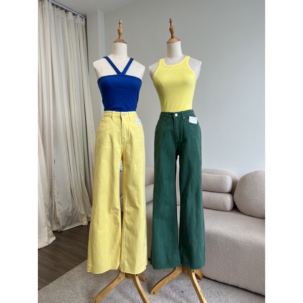 Quần kaki cullotes cắt lai