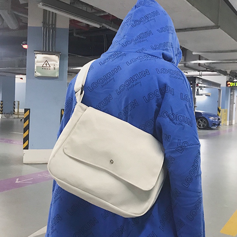 Túi Xách Canvas Màu Đen Cỡ Lớn 19002 Phong Cách Hàn Quốc