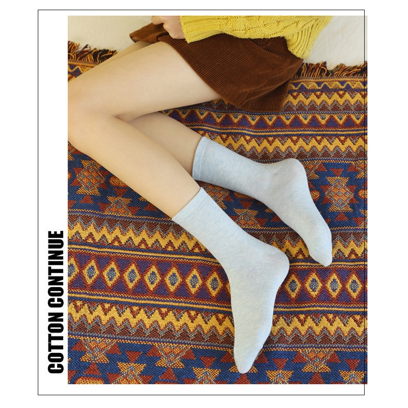 Tất cao cổ vớ nữ màu trơn Basic chất liệu co giãn 4 chiều thông thoáng thấm hút mồ hôi thích hợp mùa hè LUMINA T102