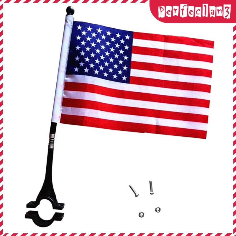 [Thássia Sport Store] Bicycle Flag Handlebar USA Flag Banner Safety Sign for Scooter German Flag