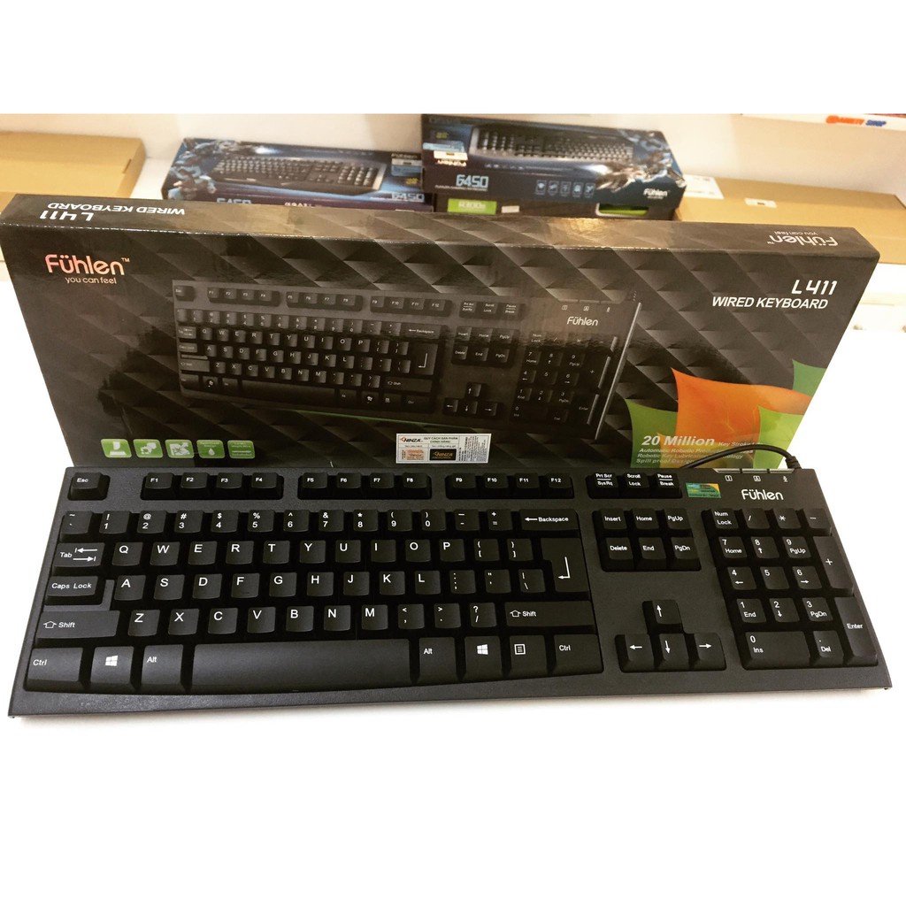 Bàn Phím Có Dây Fuhlen L411 Hàng Xịn Chính Hãng ⚡️Freeship⚡️ Bàn Phím Máy Tính & Laptop Giá Rẻ - Bảo Hành 12 Tháng