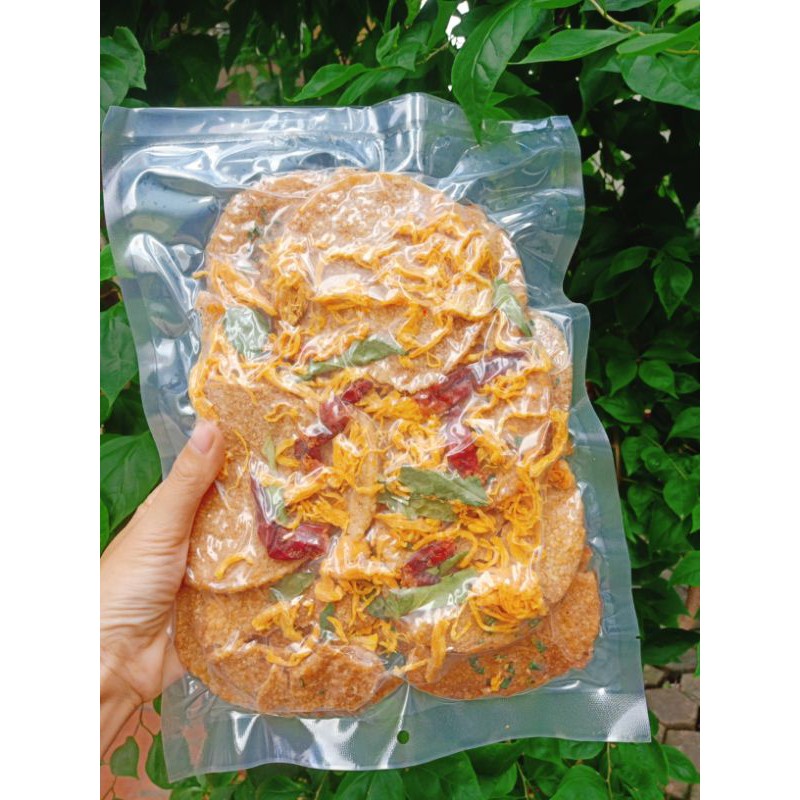 Cơm Cháy Mắm Hành Nguyên Miếng Mix Khô Gà Lá Chanh 500g