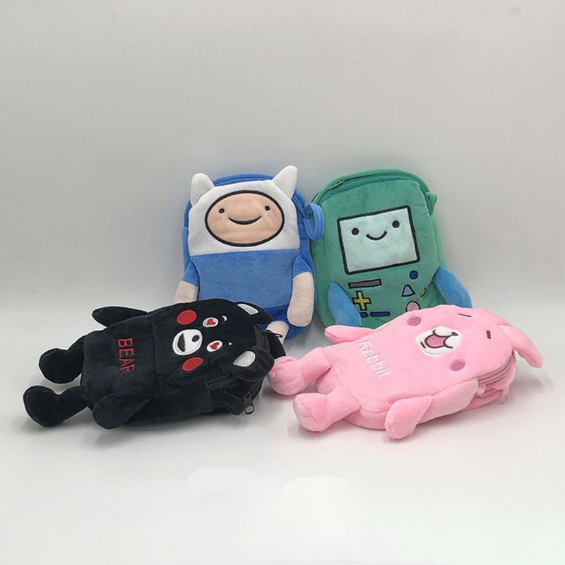 Túi đeo chéo đựng điện thoại kiểu nhân vật hoạt hình Finn Jake nhồi bông đáng yêu