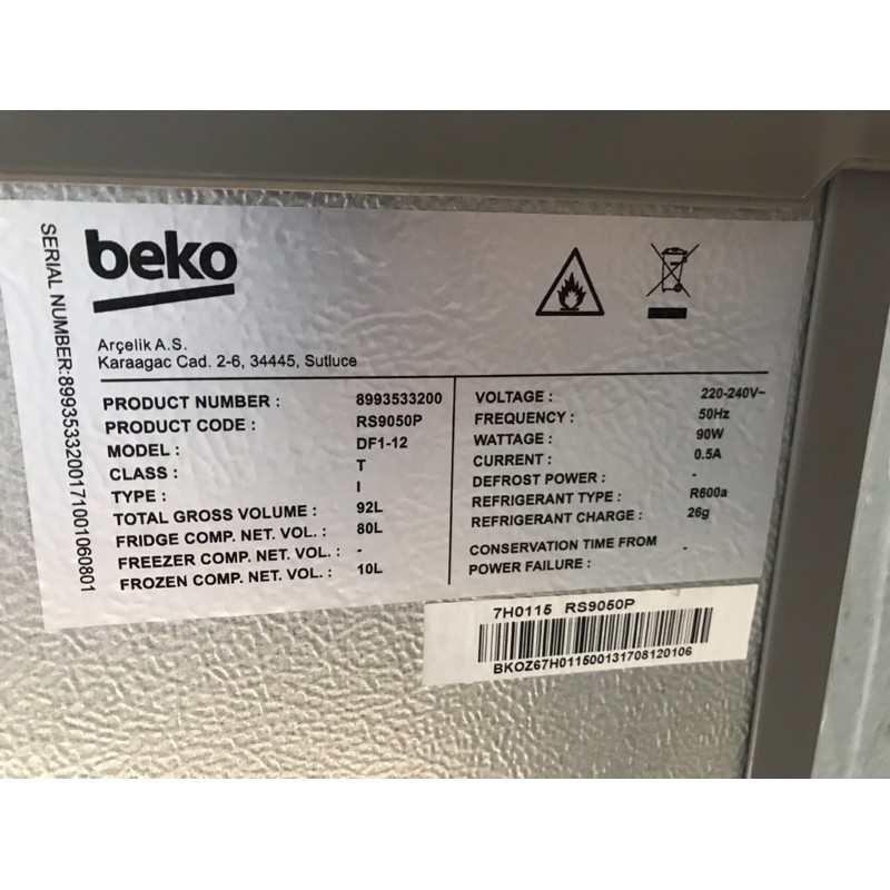 Tủ lạnh Beko 90 lít