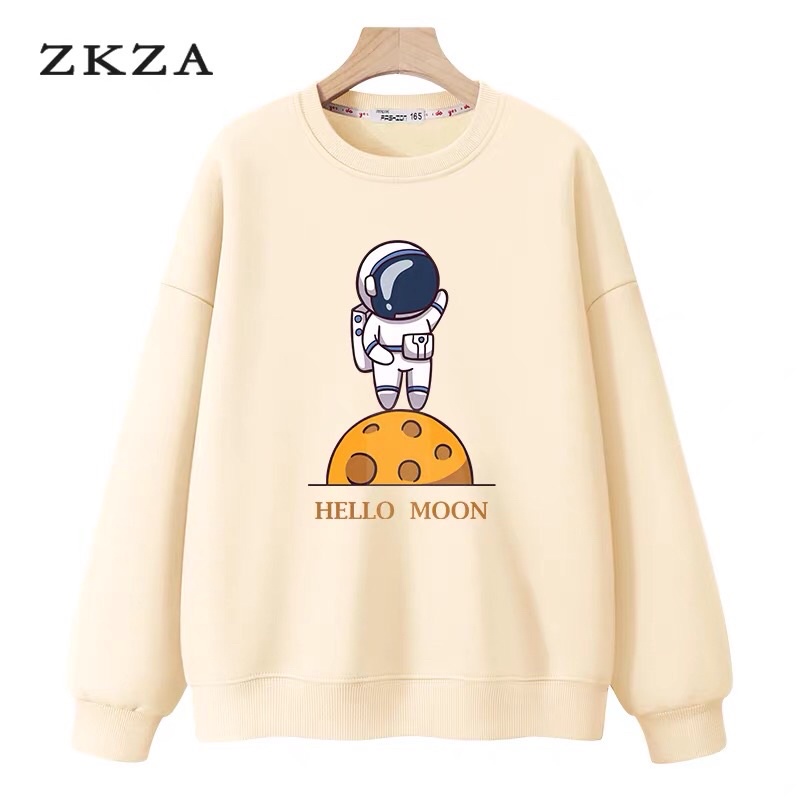 Áo nỉ bông sweater dài tay cổ tròn hoạt hình dễ thương cute nhiều hình