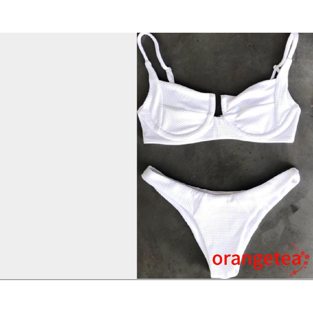 [Mã FASHIONWM19 hoàn 15% tối đa 30K xu đơn 150K] Set đồ bơi nữ 2 mảnh thiết kế màu trắng/ đen trơn đơn giản | BigBuy360 - bigbuy360.vn