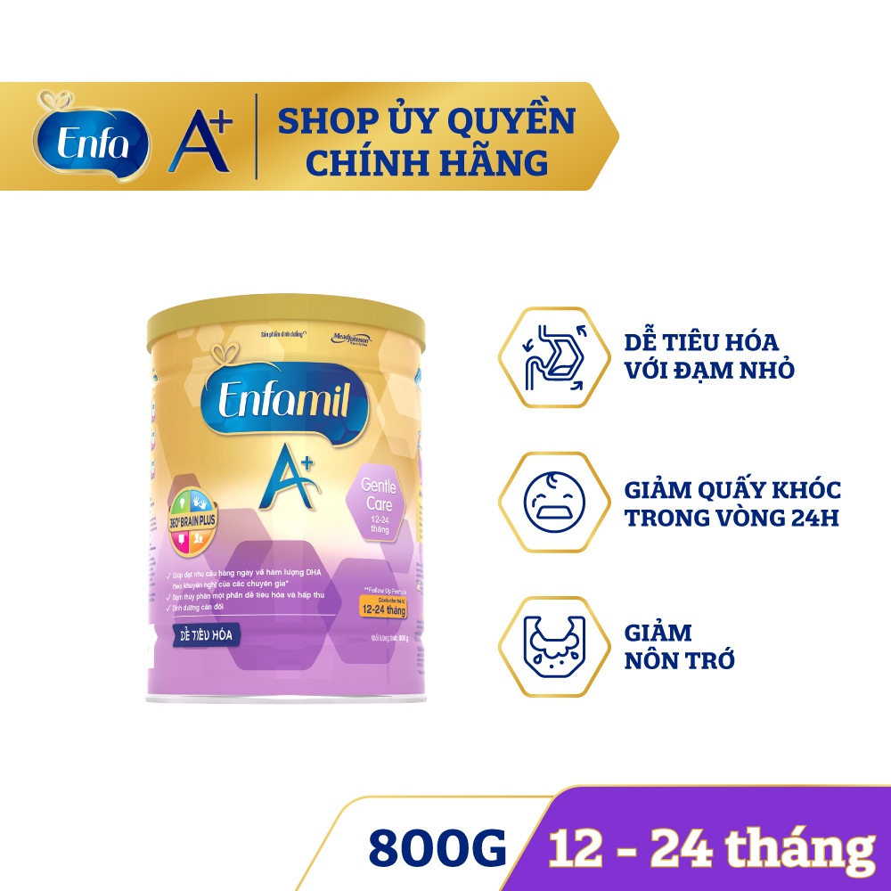 [CHÍNH HÃNG] Sữa Bột Mead Johnson Enfamil A+ Gentle Care 2 - Hộp 800g dễ tiêu hóa