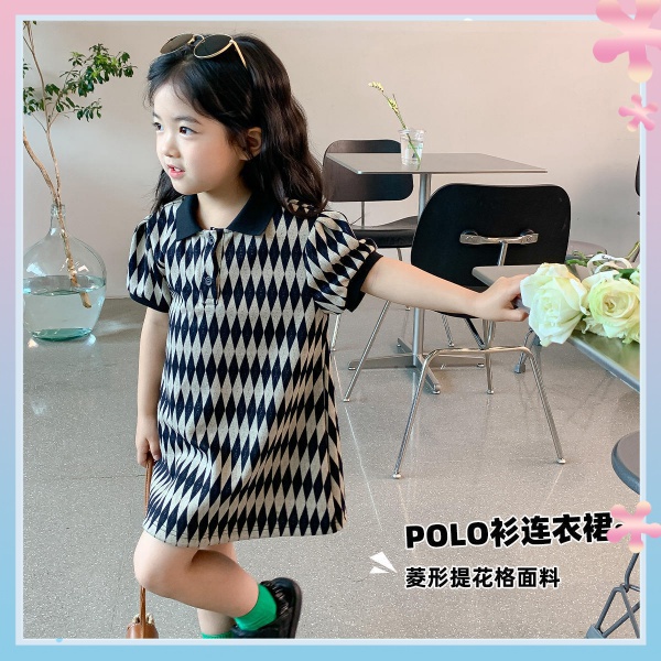 Nước Banniang❄️️Đầm POLO 100% Cotton Thời Trang Mùa Hè Phong Cách Hàn Quốc Mới Cho Bé Gái 2022