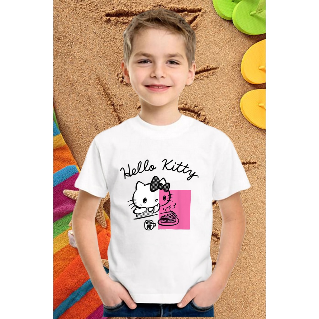 ÁO PHÔNG BÉ TRAI-BÉ GÁI HELLO KITTY IN HÌNH CUTE CHẤT LIỆU VẢI THUN ĐẸP CÓ ĐỦ SIZE - 441