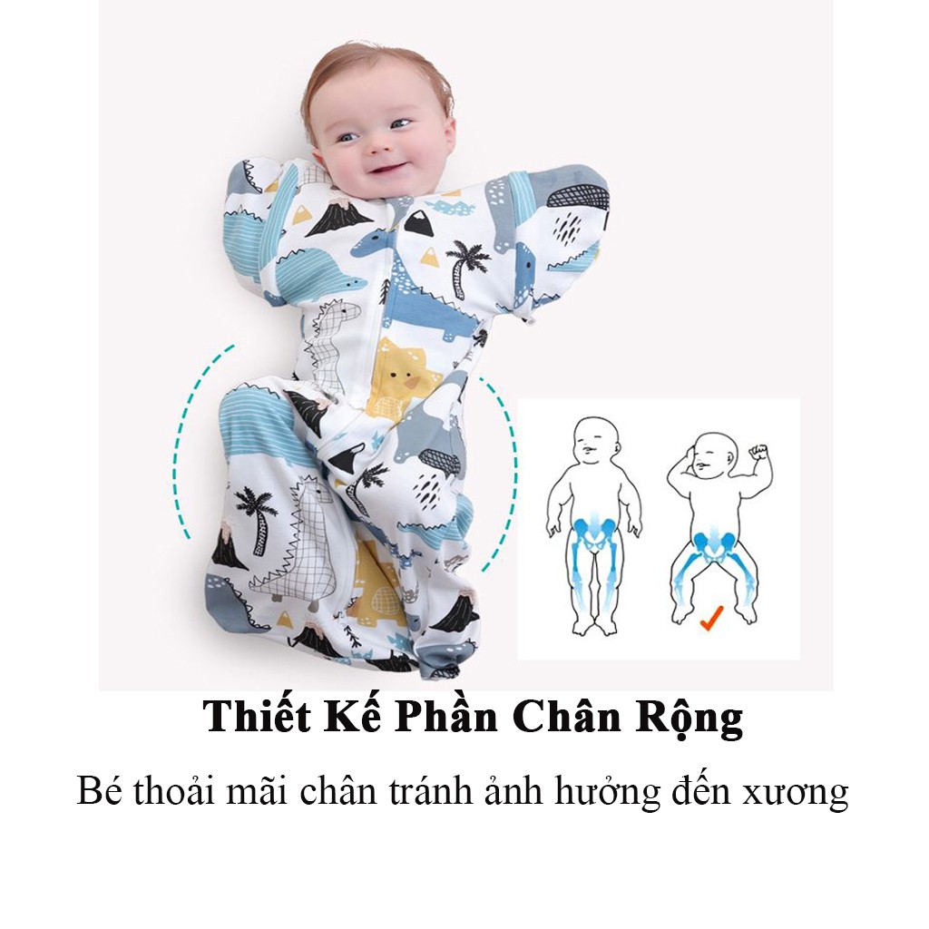 🌟FreeShip🌟Nhộng Chũn Giúp Bé Ngủ Ngon, Quấn Chũn Cao Cấp ( Tặng Kèm Tay Nối Dài)