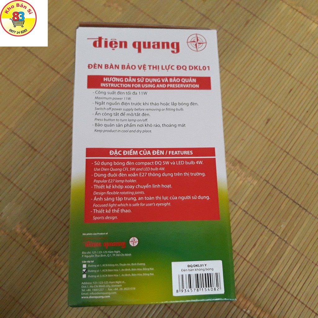 Đèn bàn bảo vệ thị lực Điện Quang DKL01