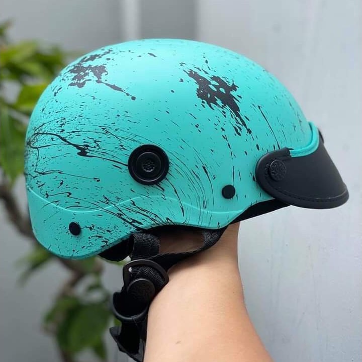 Mũ Bảo Hiểm Nửa Đầu Nhúng Carbon Có Thông Gió Cực Chất
