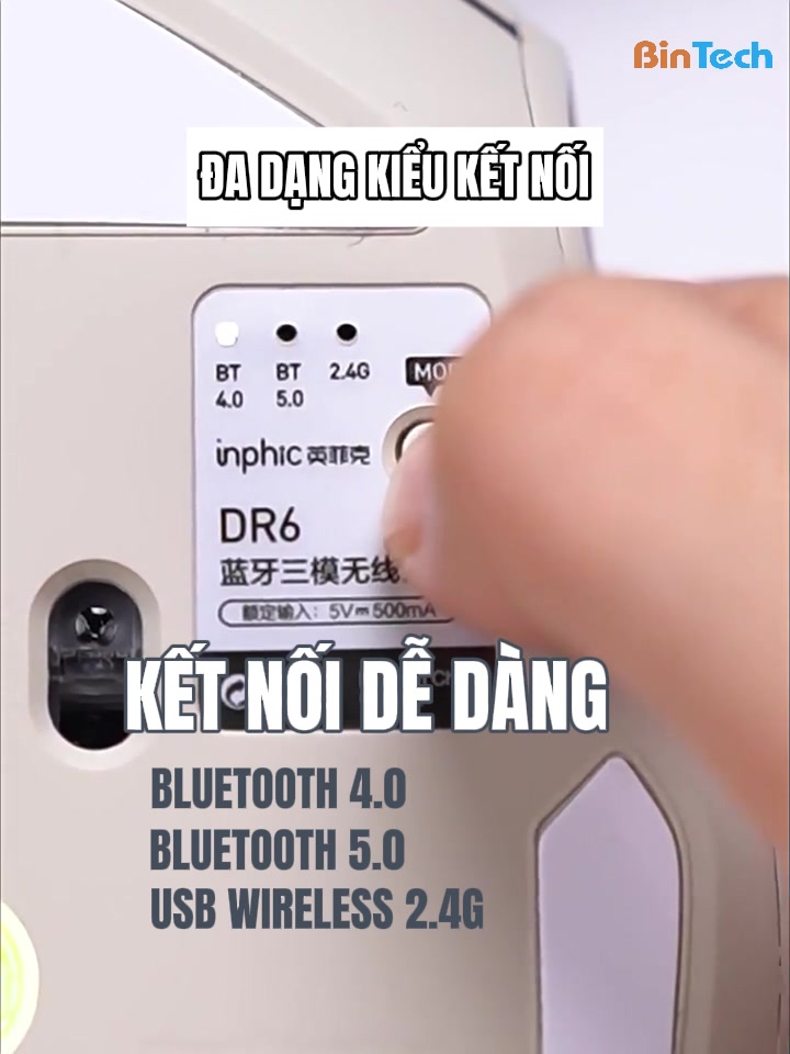 Chuột Không Dây Gaming Máy Tính Bluetooth Wireless BINTECH Inphic DR6 Pin Sạc Kết Nối 3 Chế Độ Cho Mọi Thiết Bị | BigBuy360 - bigbuy360.vn