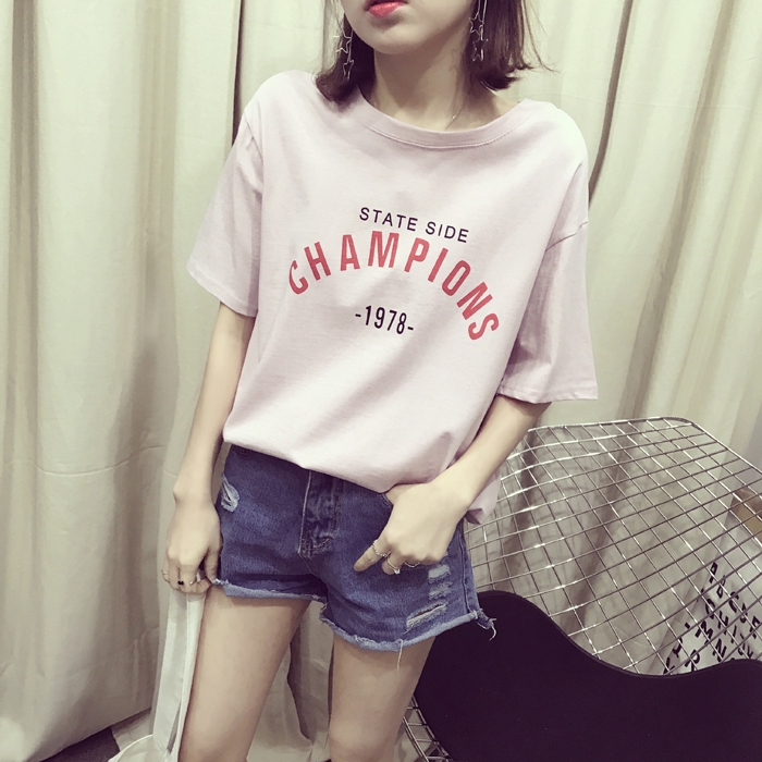 SUXI Áo thun nữ ngắn tay kiểu Hàn Quốc