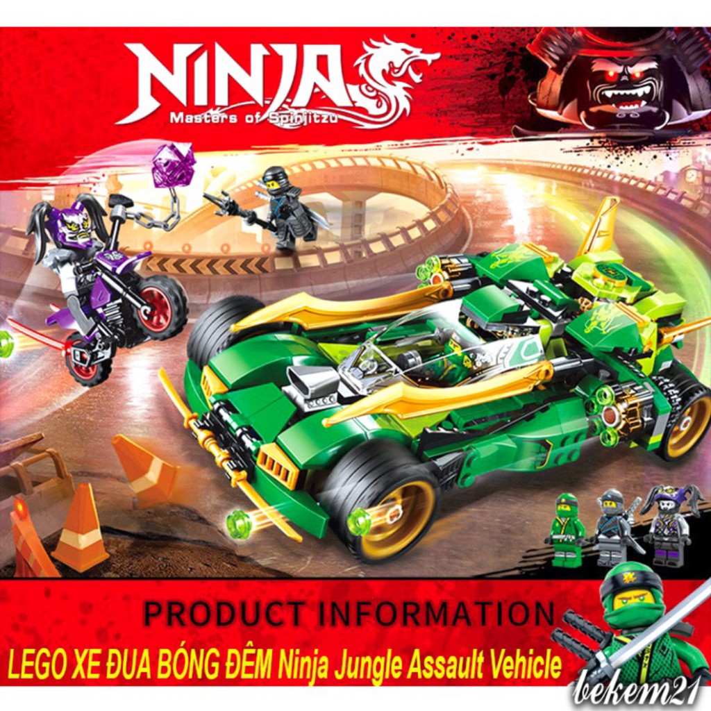 Bán (có sẵn) lắp ráp Lego Ninjago zimo 4013 81642 76061 Xe Đua Bóng Đêm Của Ninja Jungle Assault Vehicle