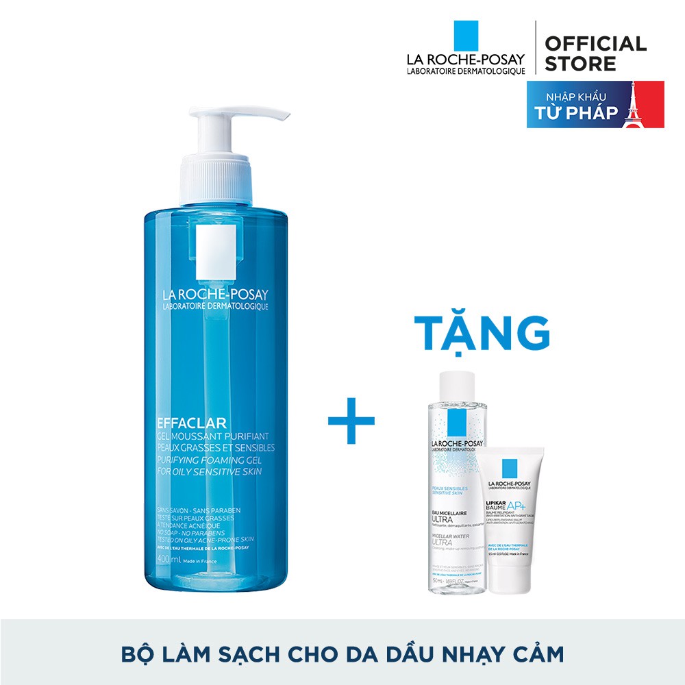 Bộ sản phẩm Gel rửa mặt làm sạch & giảm nhờn cho da dầu nhạy cảm La Roche-Posay | BigBuy360 - bigbuy360.vn