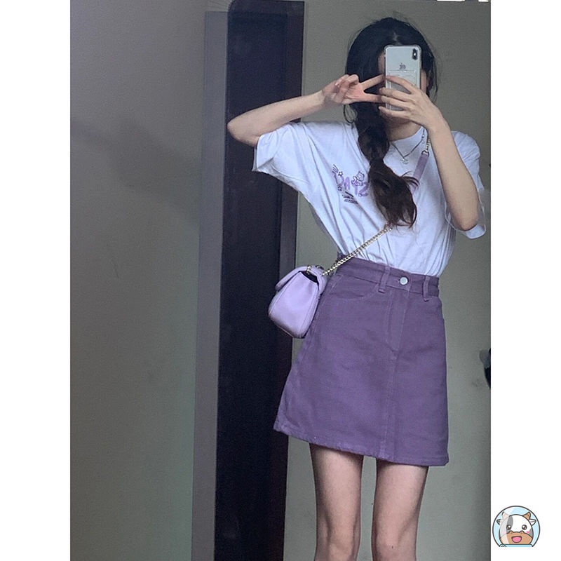 Chân váy jean Dáng Chữ A Phong Cách Hàn Quốc Cá Tính