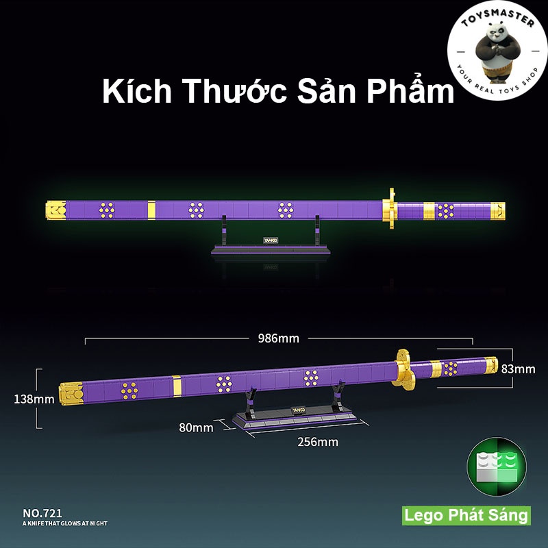 Đồ Chơi Lắp Ráp Kiểu Lego Mô Hình Kiếm ENMA Dạ Quang Roronoa Zoro Trong Đảo Hải Tặc Model721 Với 1016 Mảnh Ghép